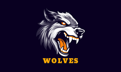Angry wolf, gaming logo