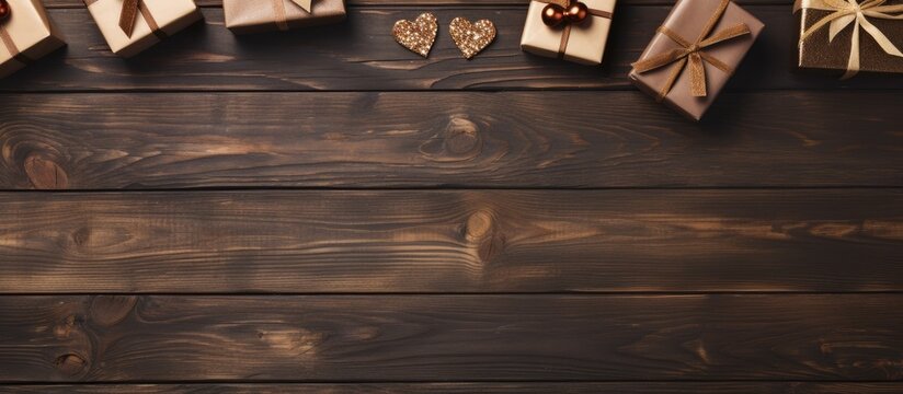 Father s Day gift collection on rustic wood background