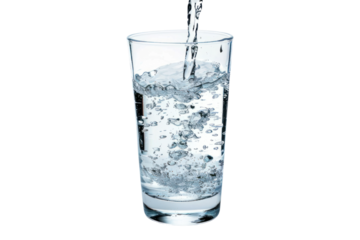 Water: An important nutrient for the body. Helps maintain water balance in the body, expels waste, and nourishes various systems. isolated on white background.