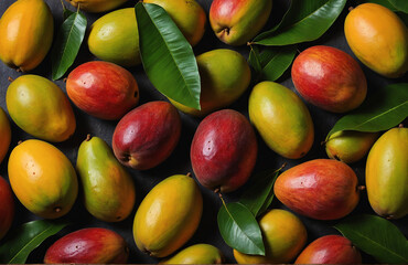 red and green mangoes
