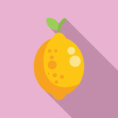 Lemon vitamin fruit icon flat vector. Antiviral protection. Health care dosage