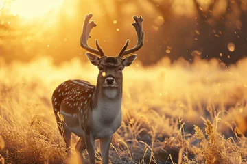 Fotobehang deer in the grass © ananda
