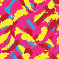 Colourful Abstract Brush Strokes Seamless Pattern Design