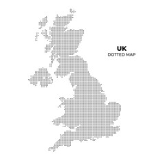 United Kingdom map with dotted style
