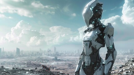 Fototapeta premium robot running in artificial intelligence