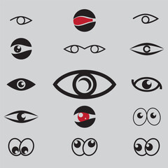 Eye icon design vector graphic of template, sign and symbol