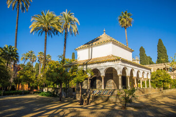 The royal Alcazar palace of Seville, Andalusia,  Spain