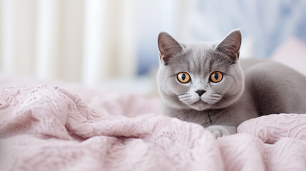 High quality photo of a funny pet a cute grey cat