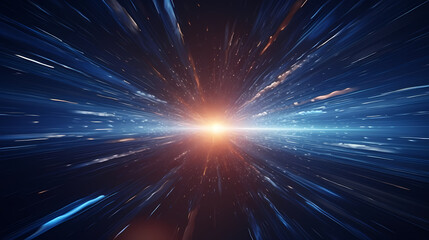 Naklejka premium In a mesmerizing celestial spectacle, ethereal beams of light converge into a stunning sight