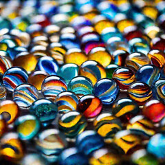 Multicolored Glass Marbles