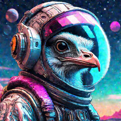 An Ostrich Astronaut