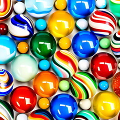 Multicolored Glass Marbles