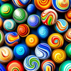 Multicolored Glass Marbles