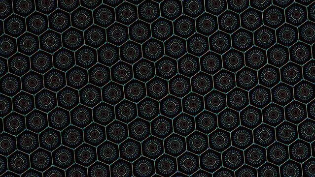 4k Abstract background moving stripes and flashing with shining light dots. Animation with circles	