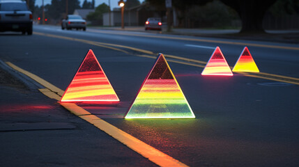 Holographic roadway markers