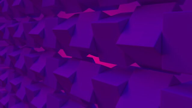 purple cubes in rotation 3DCG loop animation