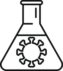 Blood virus flask icon outline vector. People dose. System shield bacteria