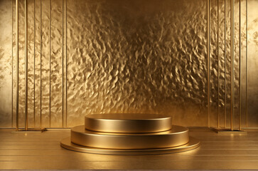 gold podium with texture