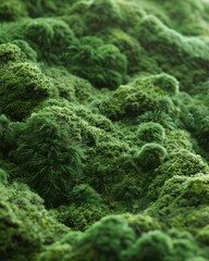 fluffy moss texture close up