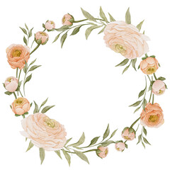 Watercolor floral wreath