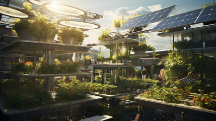 Hovering solar powered gardens