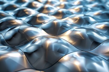 The image shows a reflective metallic surface with an undulating pattern, creating a modern and sleek visual effect - Powered by Adobe