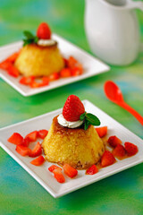 Strawberry creme caramel.