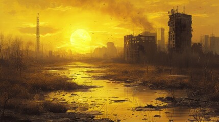 Sundown over the Devastated Metropolis, Apocalyptic Scene