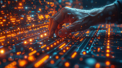 businessman hand working with new modern computer and business strategy as concept.