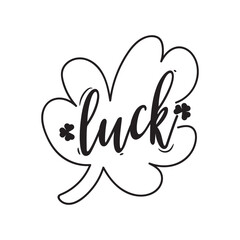 Luck Clover Vector Design on White Background