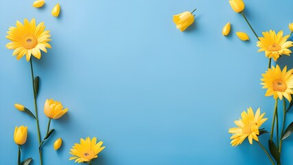 Obraz premium International Women's Day background with copy space, Women's Day holiday blue background