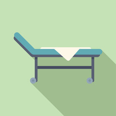 Clinic empty bed icon flat vector. Emergency hospitalization. State well venue