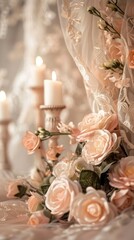Obraz na płótnie Canvas White wedding flowers and wedding decorations