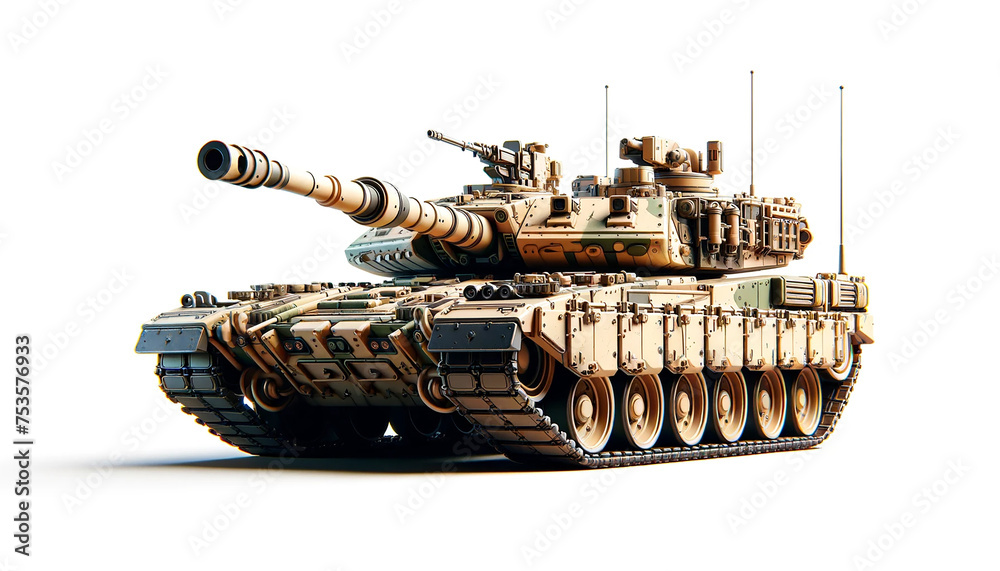 Wall mural modern tank. isolated tank on white background