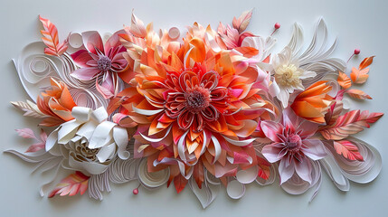 A colorful bouquet of flowers made from paper