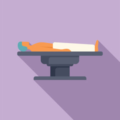 Patient nursing examination icon flat vector. Medical hospitalization. Facility treatment