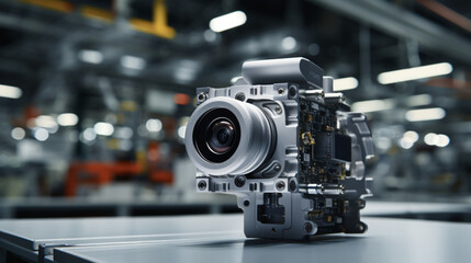 Fototapeta na wymiar Intelligent factory s vision sensor camera system for