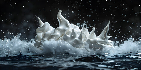 Speedlight bouncing off water with long exposure and blurred motion of waves. - obrazy, fototapety, plakaty