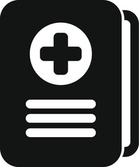 Patient medical folder icon simple vector. Hospitalization card. Center care clinic