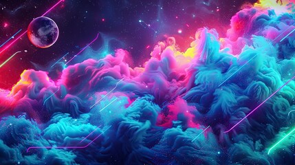 Fototapeta premium Abstract colorful background smoke, swirling in vibrant hues and dynamic patterns, creating a mesmerizing and atmospheric effect.