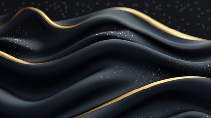 Luxurious 3d abstract business background in gold and black with sparkling elements