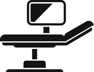 Hospitalization bed and monitor icon simple vector. Center clinic. Healthy insurance location
