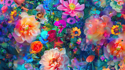 Magical Garden: Flowers Bloom in Patterns of Light and Color