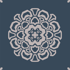 Flower seamless pattern gray color and blue stone background number 14