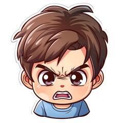 Obraz premium Baby boy angry cute sticker