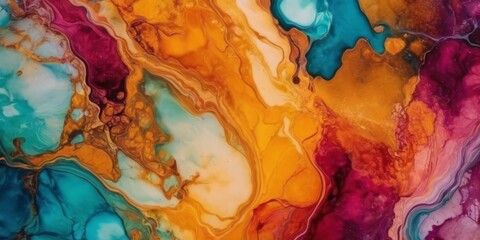 Alcohol ink colors translucent. Abstract multicolored marble texture background