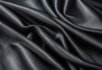 black satin background texture with folds
