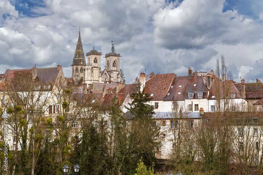 Wall mural view of semur-en-auxois, france