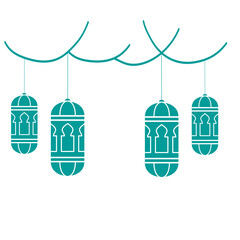 Hanging Ramadan Lantern Vector Illustration 