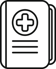 Obraz premium Patient medical folder icon outline vector. Hospitalization card. Center care clinic